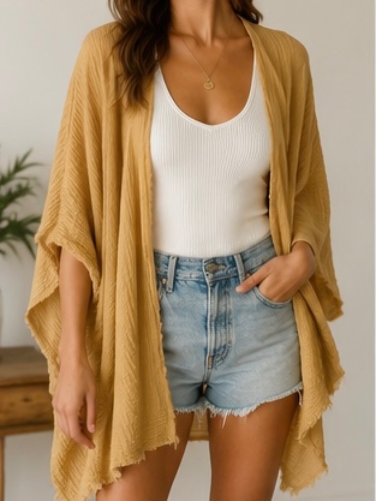 Donni 100% Cotton Gauze Kimono Cardigan